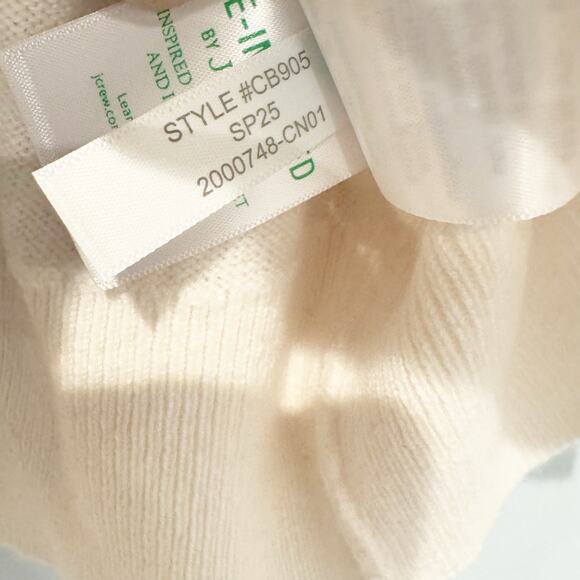 J. Crew Women's Cashmere Relaxed Crewneck Sweater Long Sleeve Snow Size XS NWT - Picture 10 of 13